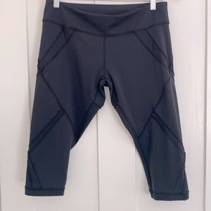 Black mesh lululemon mid calf pants